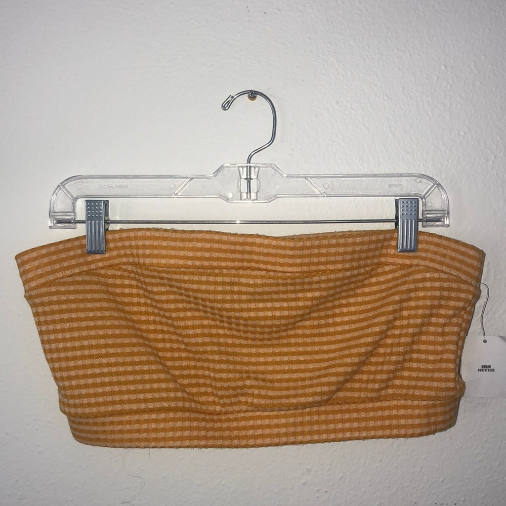 Yellow gingham UO tube top